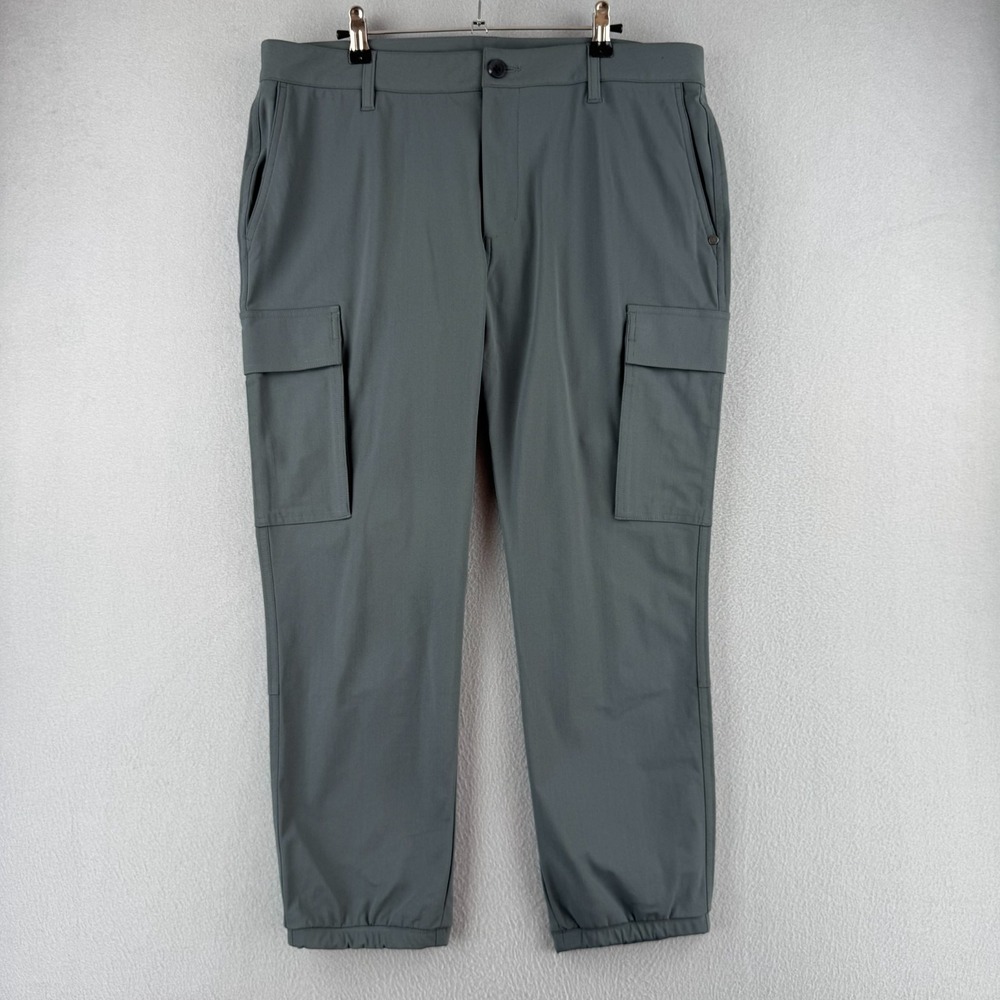 Vuori Meta Pants Mens 36 Gray Jogger 25" Elastic Ankle Cuff Cargo